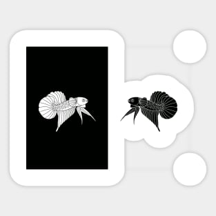 set of silhouette betta fish illustrations Sticker